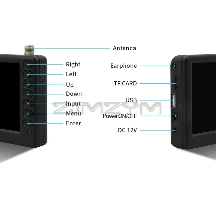 Bolso tv d5 5 Polegada DVB-T2 atsc ISDB-T digital e analógico - Image 5