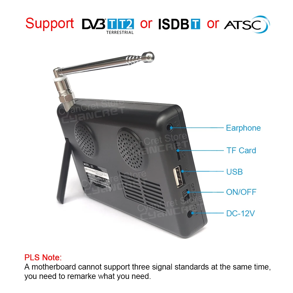 2025 bolso tv d5 5 Polegada DVB-T2 atsc ISDB-T tdt digital - Image 2